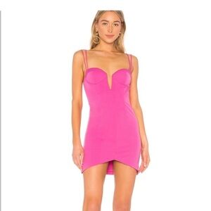 NBD Fuchsia Double-Strap Mini Dress